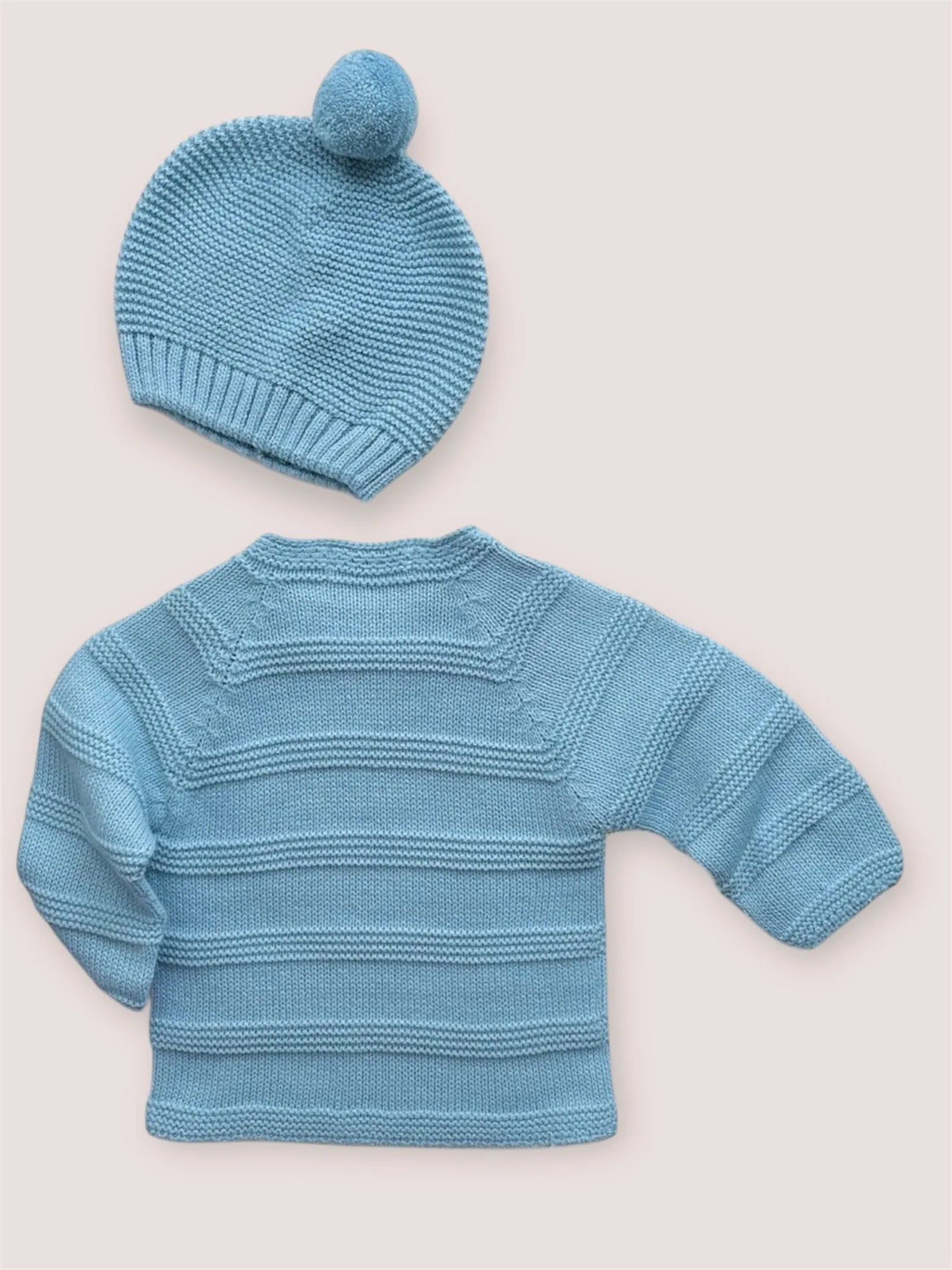 Conjunto de lana tres piezas Iglú Azul Nube | Juliana