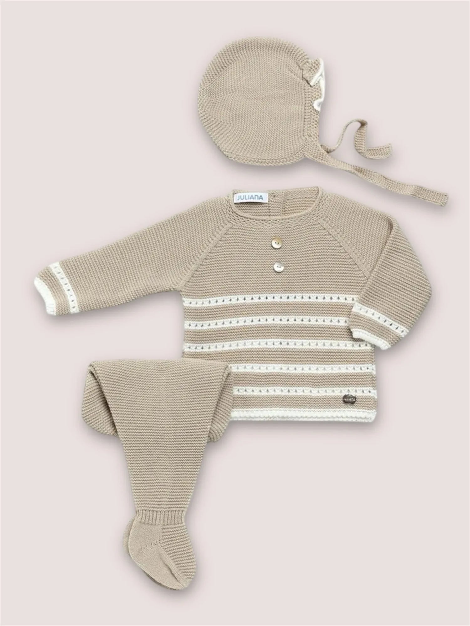 Conjunto tres piezas Pasacintas Beige | Juliana
