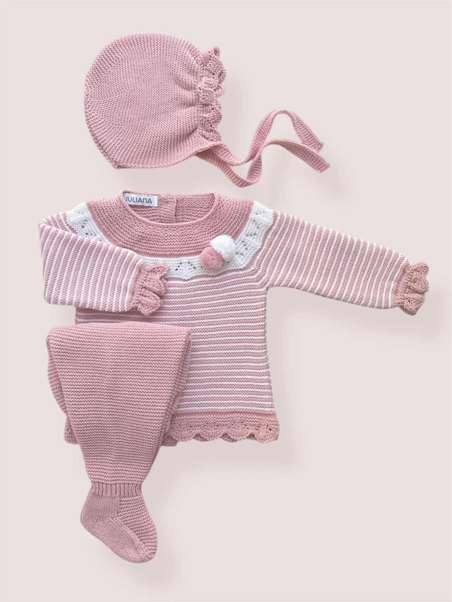 Conjunto tres piezas Rayas Rosa Maquillaje | Juliana