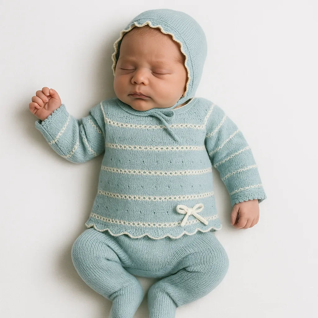 Conjuntotrespiezasverdeaguaycrudobebé