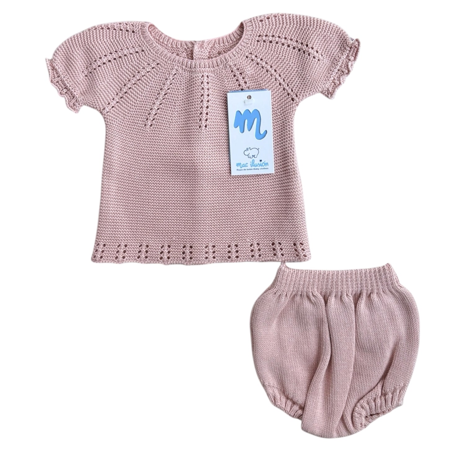 Conjunto Punto Liso Rosa Empolvado | Mac Ilusión