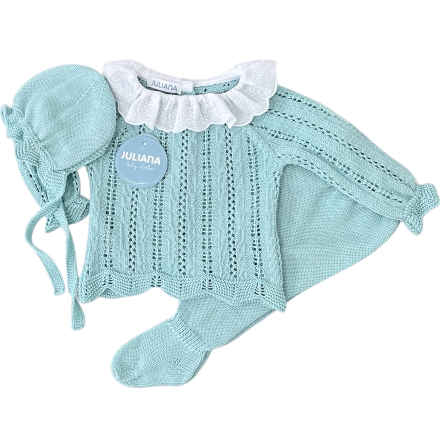 Conjunto 3 piezas de hilo Luna Nueva Verde Agua | Juliana