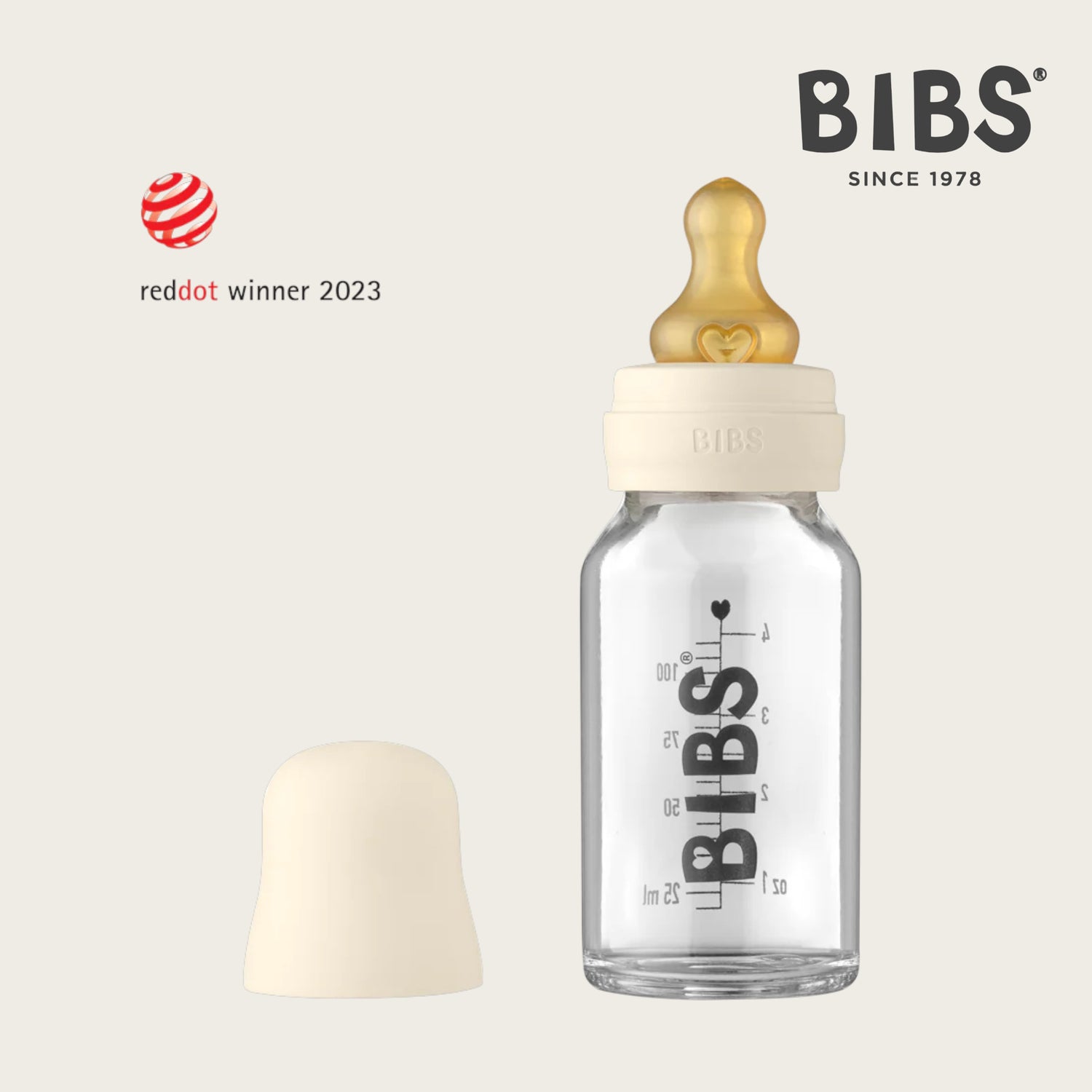 Biberón Cristal Beige | Bibs