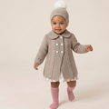 Abrigo Trenzado Gorro Pompón Visón | Juliana