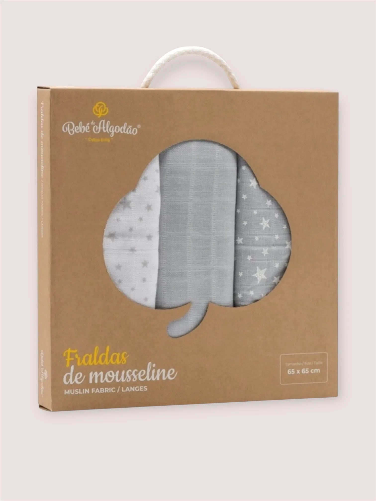 Muselinas Estampadas Gris | Cotton Baby | Pack 3