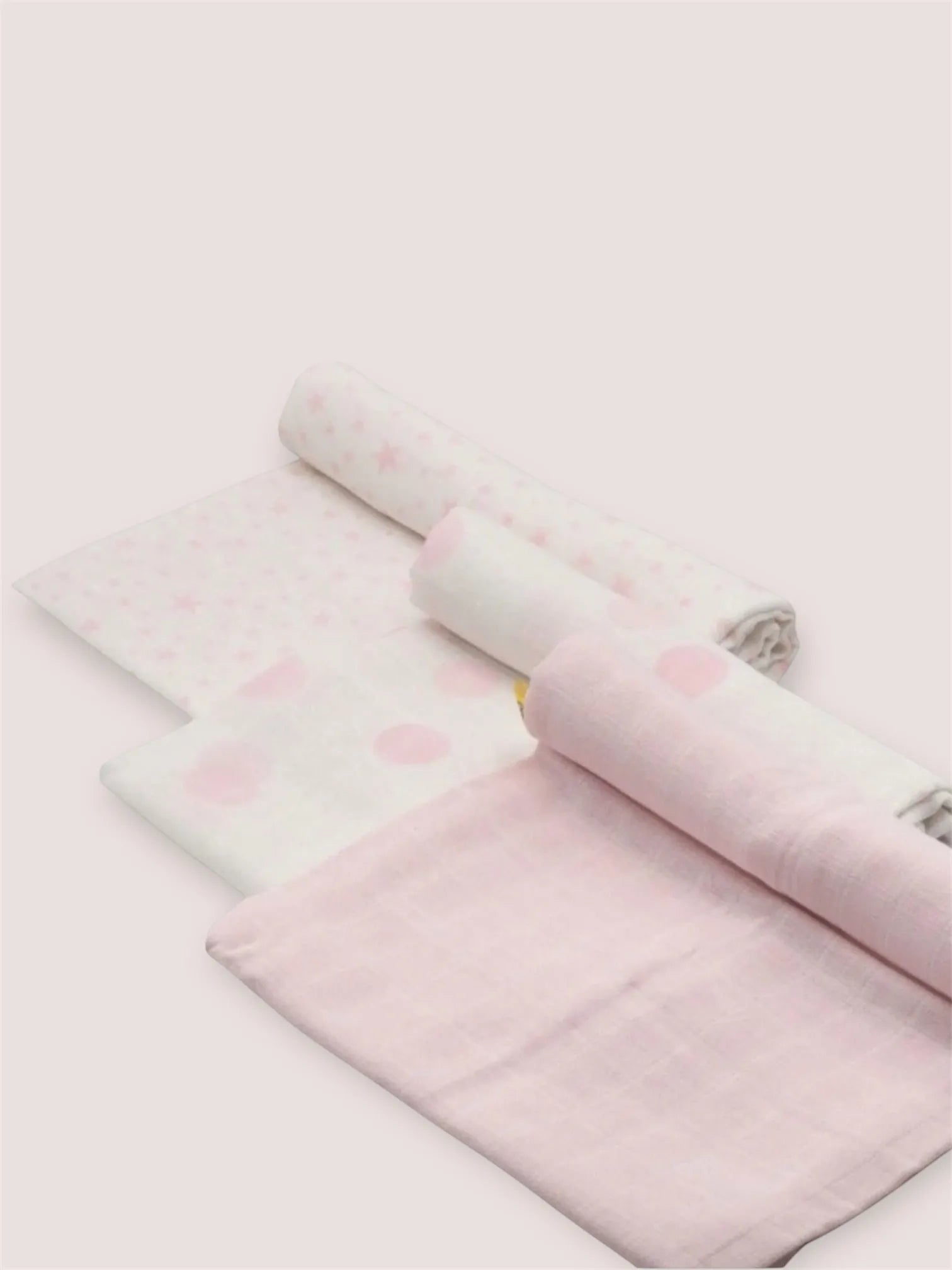 Muselinas Estampadas Rosa claro | Cotton Baby | Pack 3