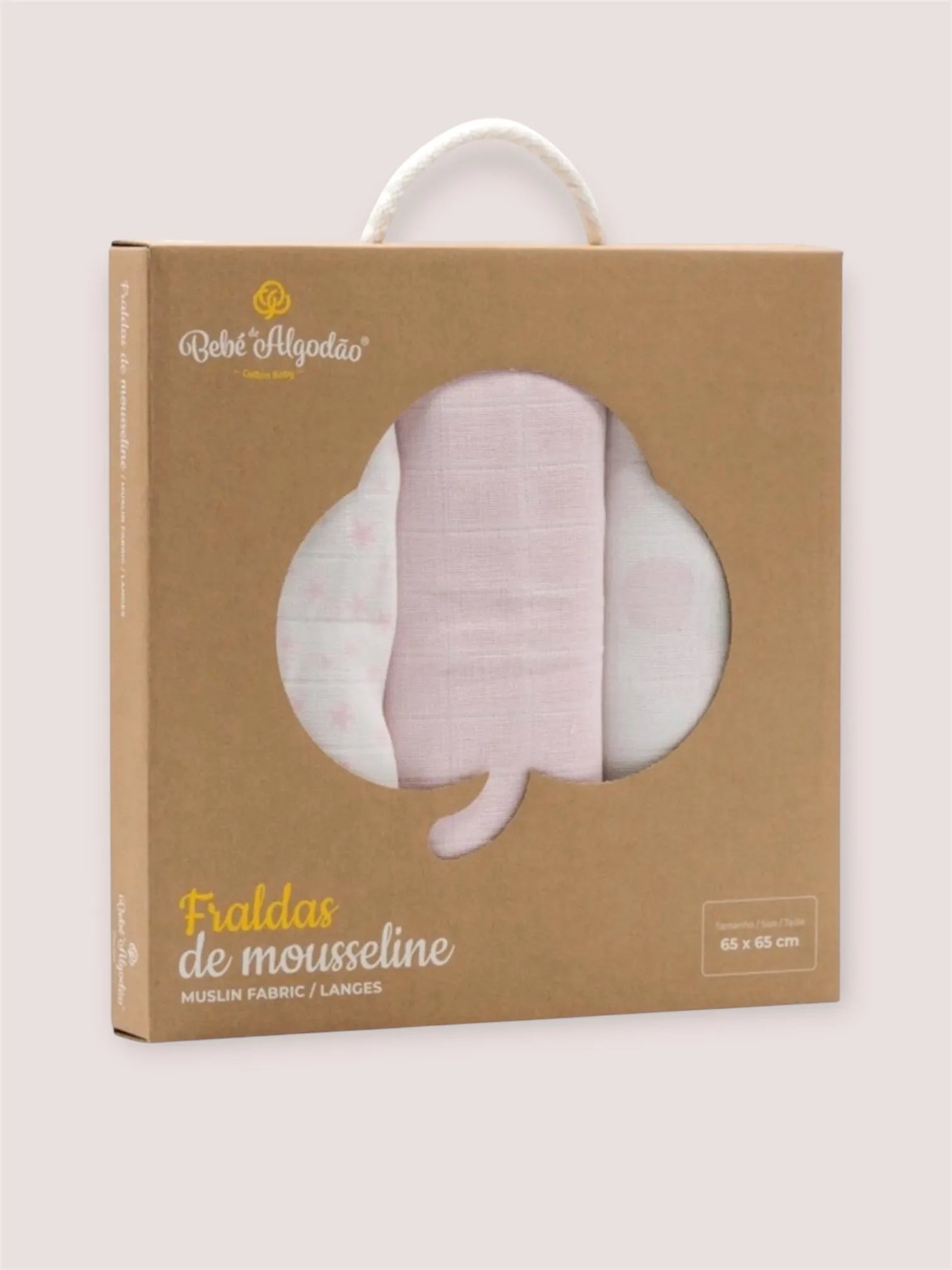Muselinas Estampadas Rosa claro | Cotton Baby | Pack 3