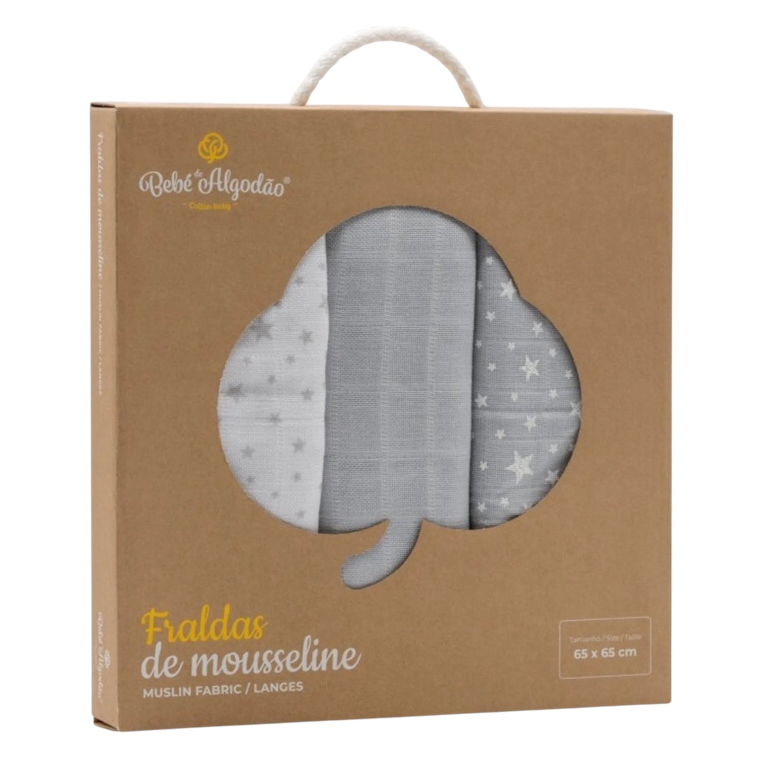Muselinas Estampadas Gris | Cotton Baby | Pack 3