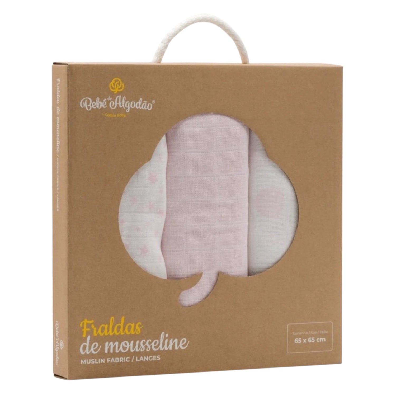 Muselinas Estampadas Rosa claro | Cotton Baby | Pack 3