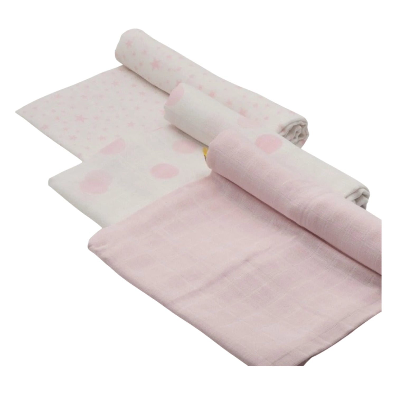 Muselinas Estampadas Rosa claro | Cotton Baby | Pack 3
